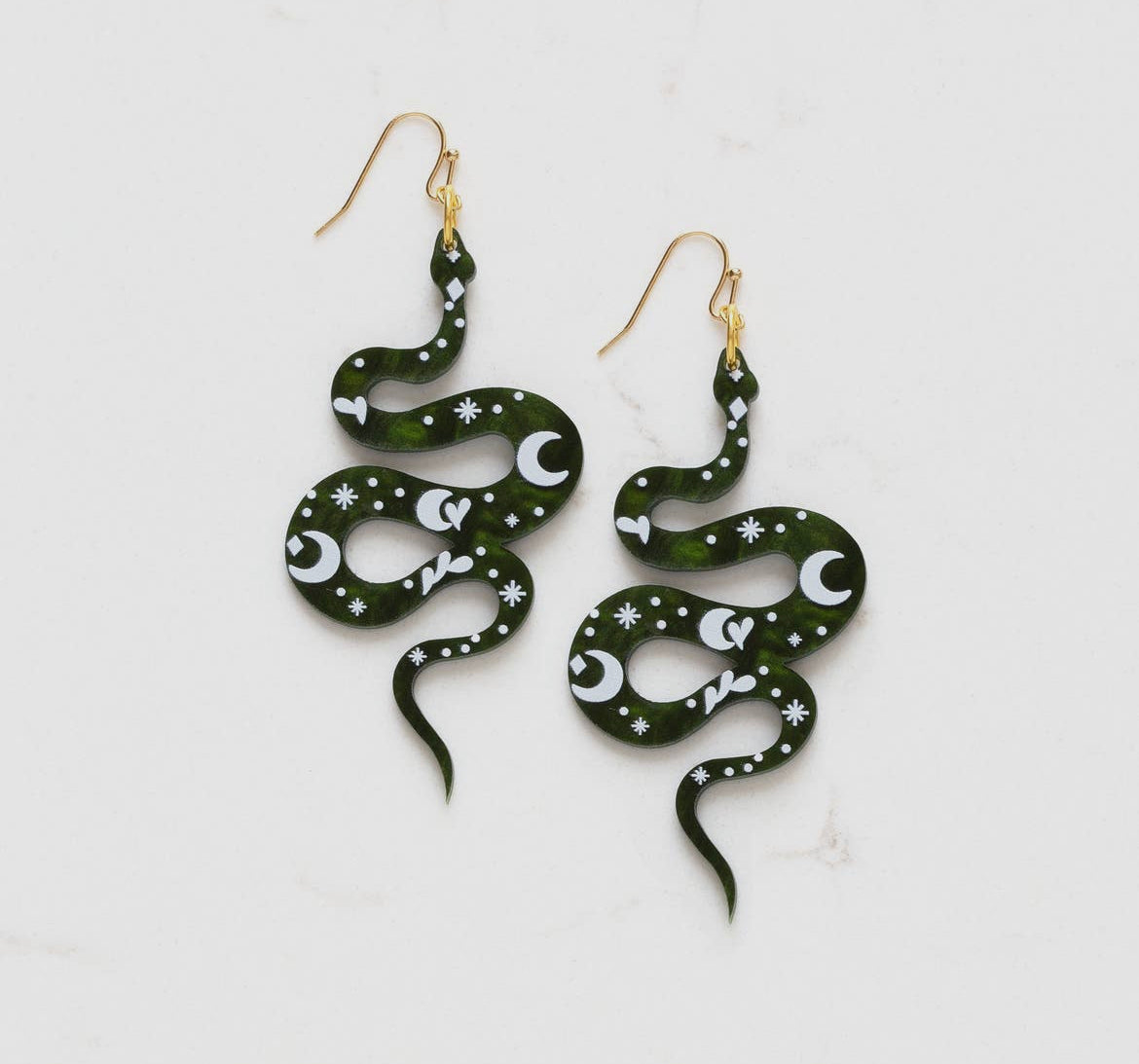 Celestial Snake Dangle Earrings