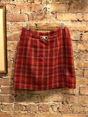 Vintage Red Plaid Mini Skirt