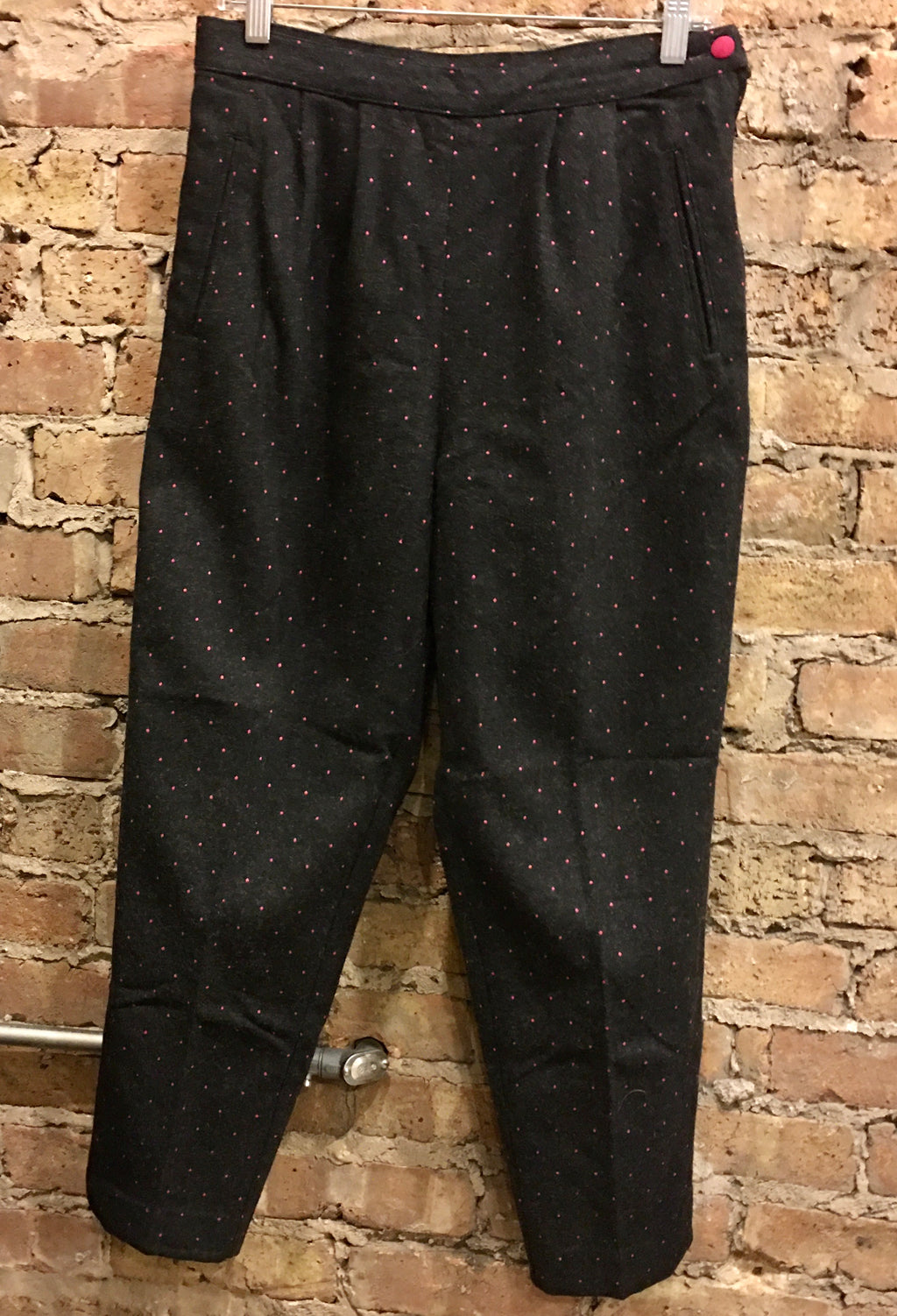 Vintage Benetton Pants  Color: Gray/ magenta  dots| Size:46