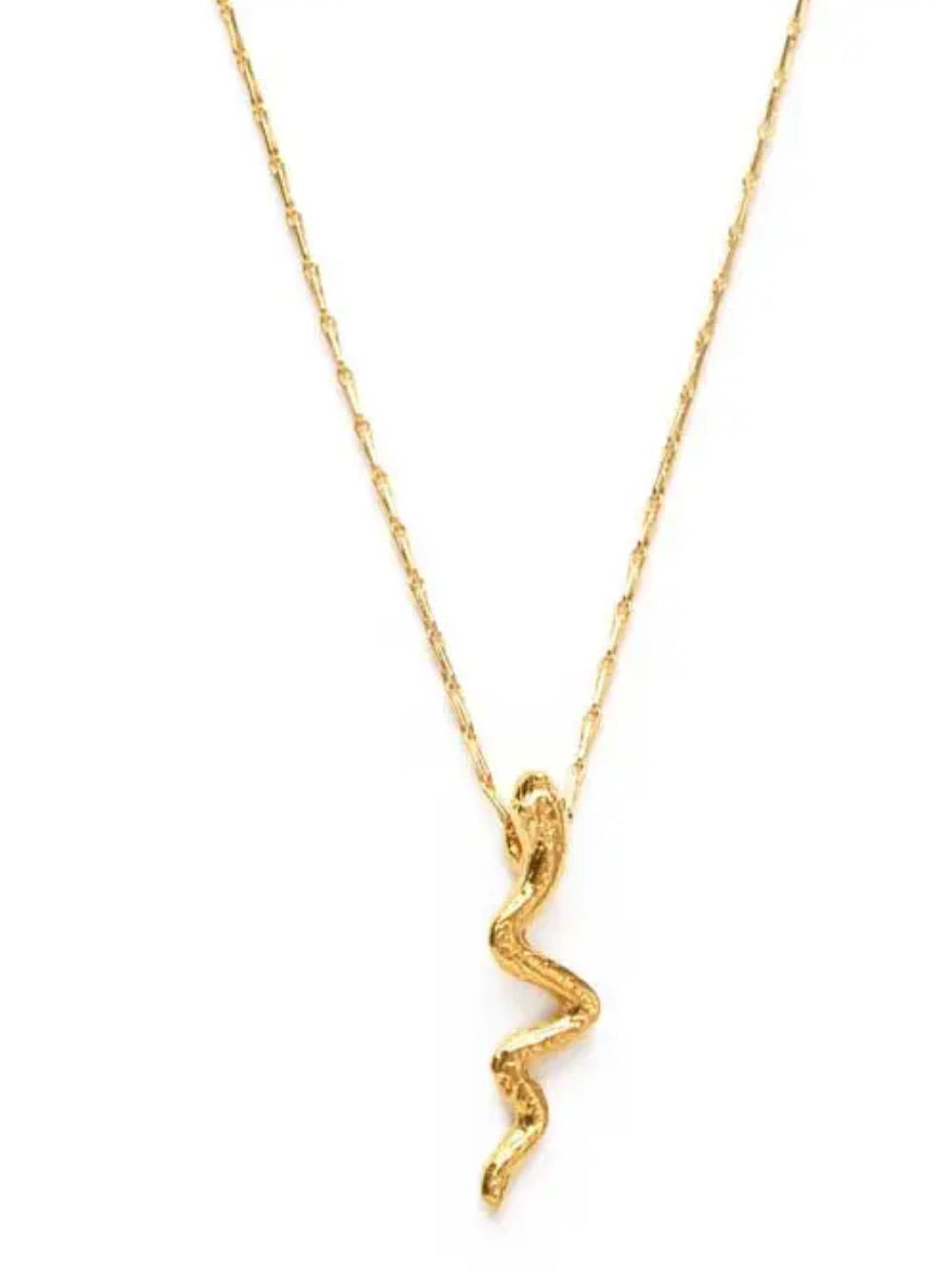 Tiny Gold Serpent Necklace
