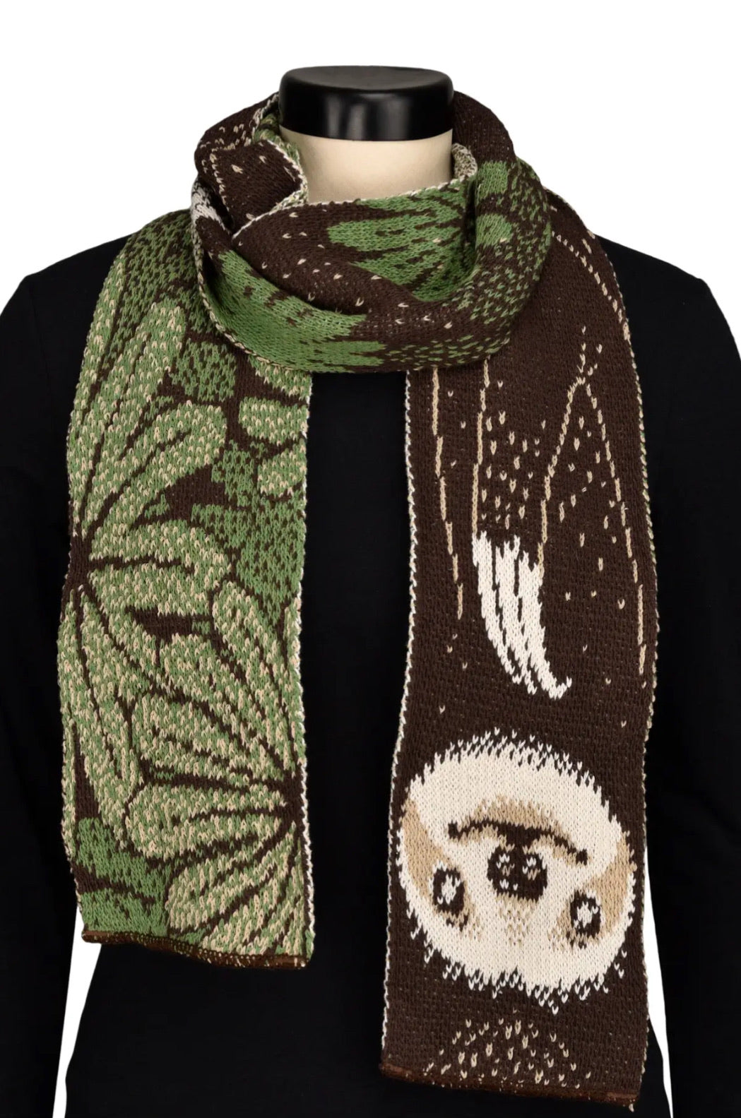 Women's Recycled Cotton Sweater Knit Fashion Scarf - Sloth