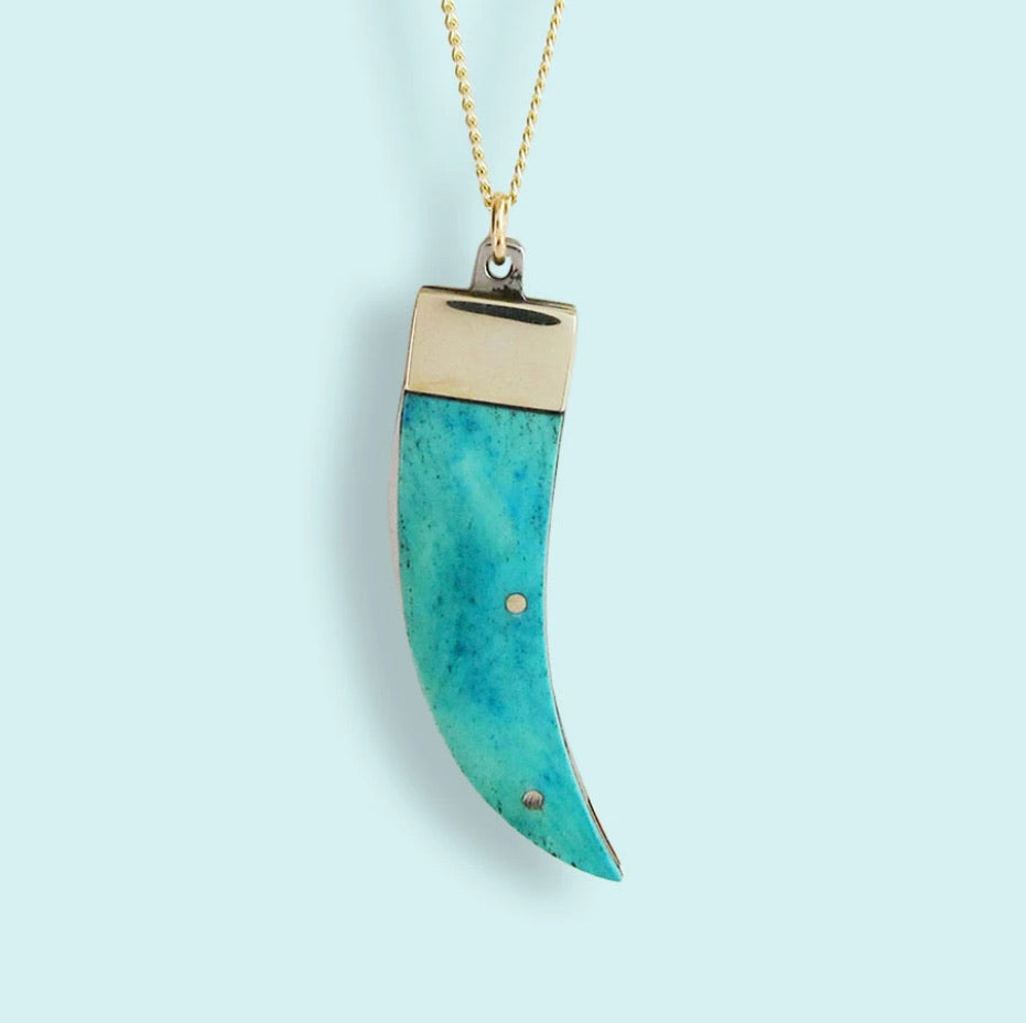 TURQUOISE CLAW KNIFE NECKLACE