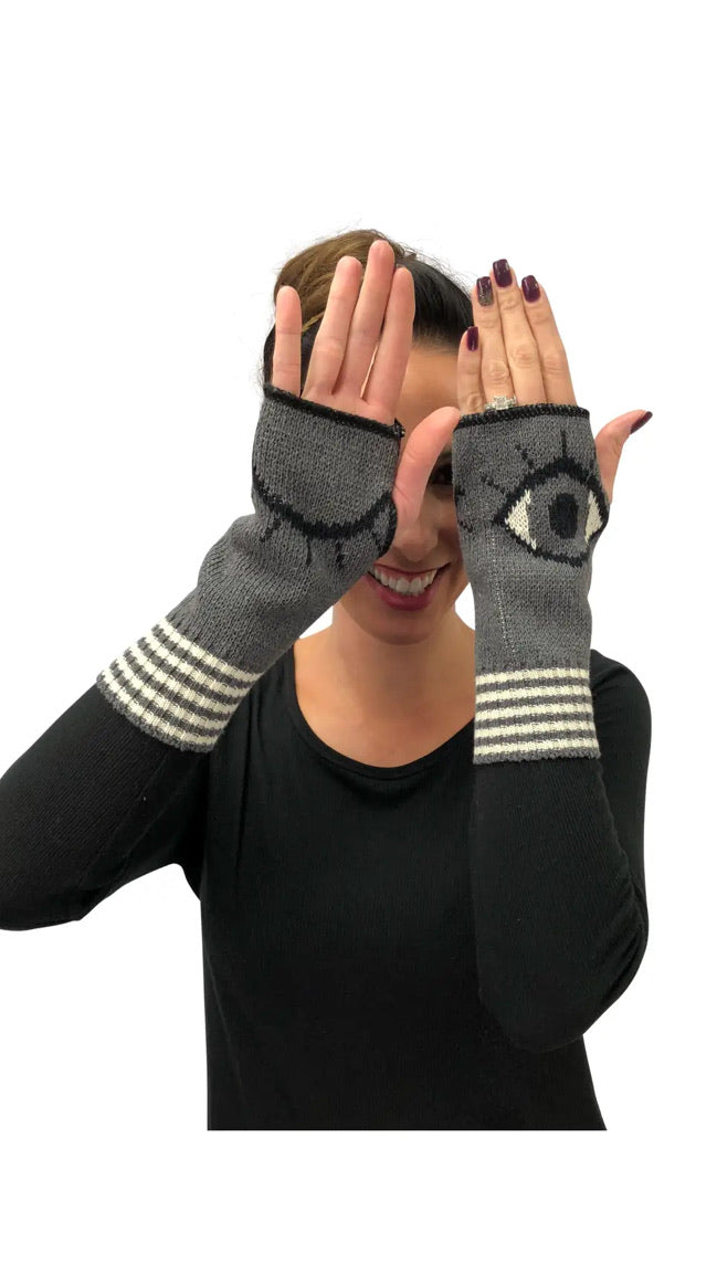 Womens Recycled Cotton Hand Warmer Fingerless Glove - Wink