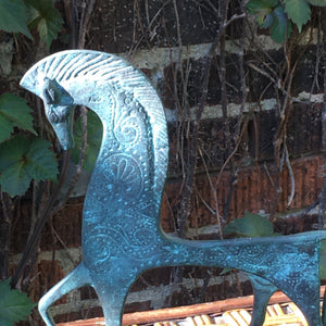 Mid Century Cast Metal Weinberg Etruscan Horse Sculpture Raymor Eames H-11" W-7"