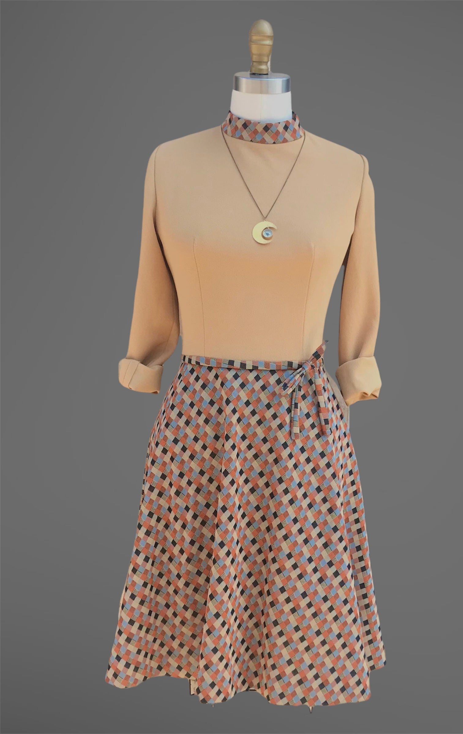Cream Plaid dress