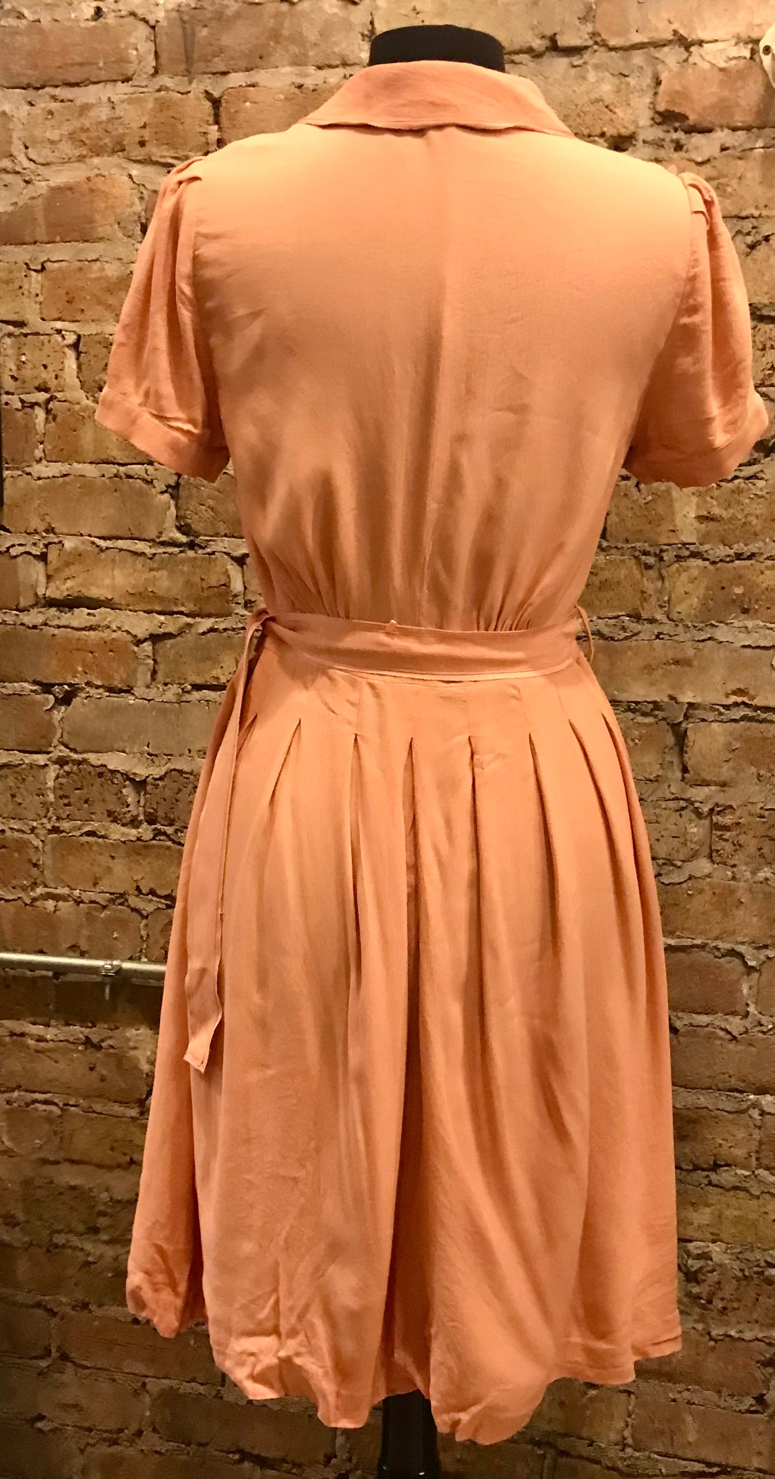 Short Sleeve  Salmon Color Dress