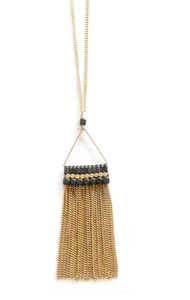Golden Chain Tassel Necklace