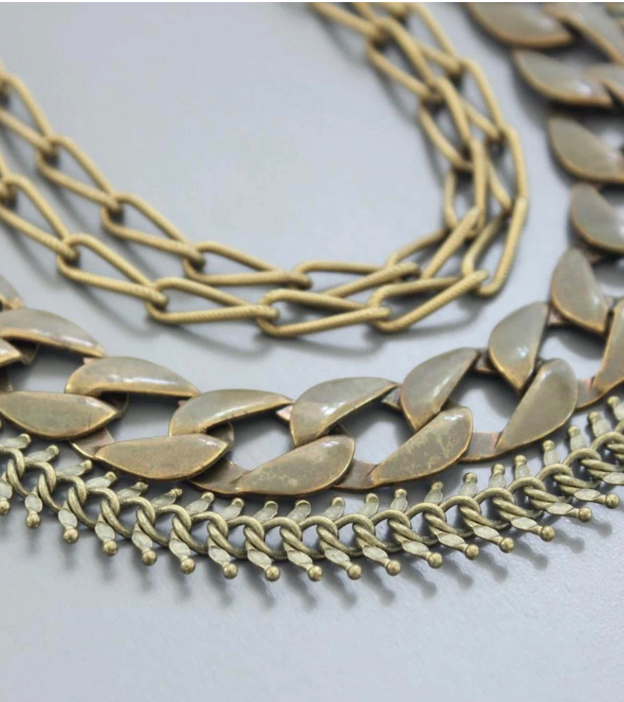Multi Strand Brass Necklace