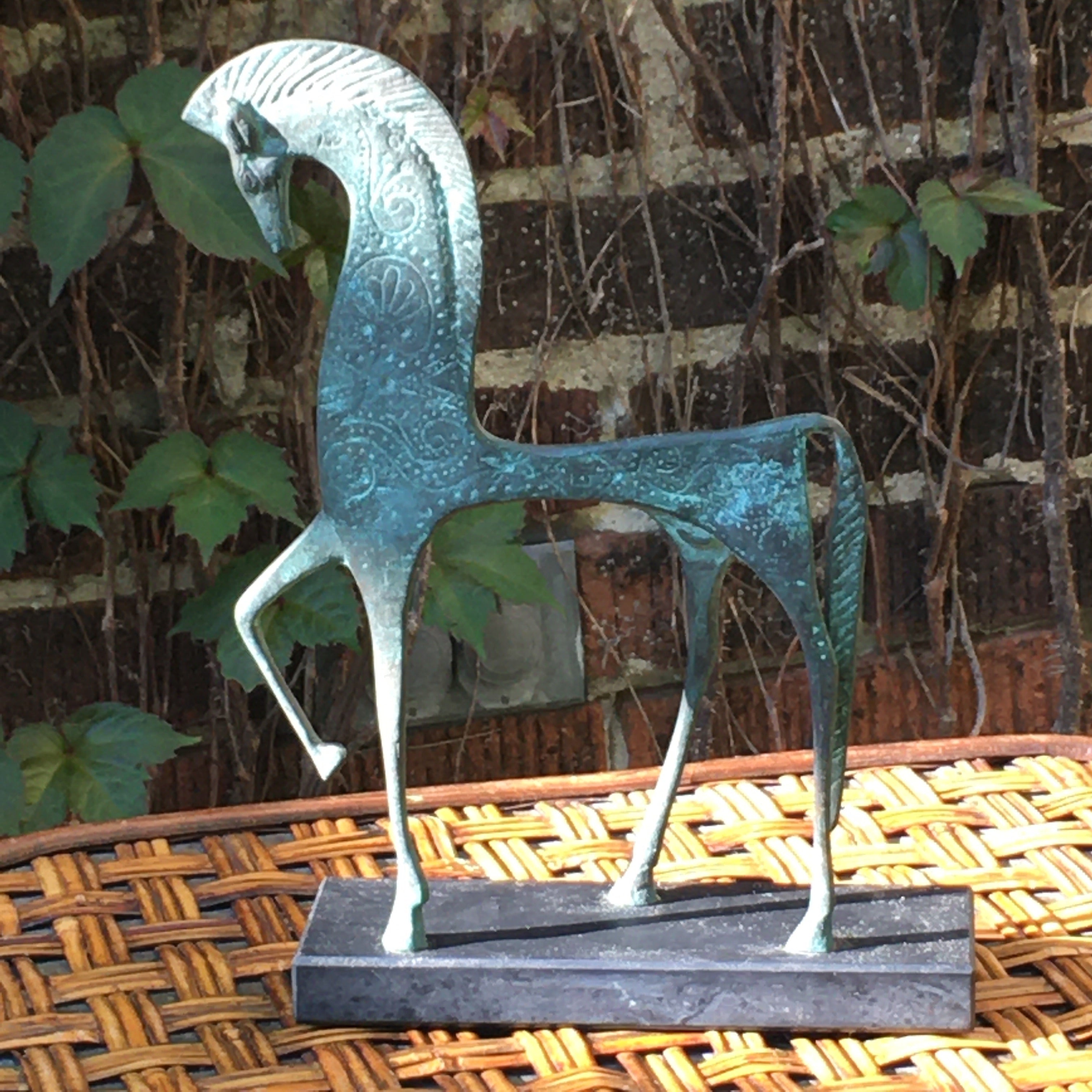Mid Century Cast Metal Weinberg Etruscan Horse Sculpture Raymor Eames H-11" W-7"