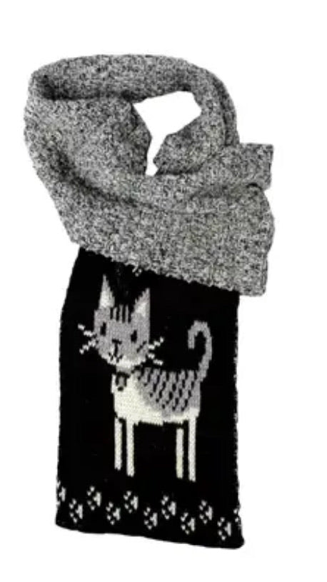 Womens Recycled Cotton Sweater Knit Pull Through Scarf-Kitty