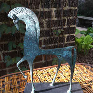 Mid Century Cast Metal Weinberg Etruscan Horse Sculpture Raymor Eames H-11" W-7"