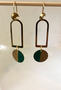 Verdigris brass earrings