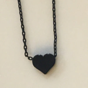 Tiny black heart necklace