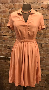 Short Sleeve  Salmon Color Dress